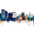 Southend-on-Sea England Skyline Blue & Bronze Mural Wallpaper - pure wallpaper artwork
