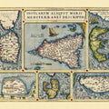 Old Map of Mediterranean Islands, 1570 Mural Wallpaper - pure wallpaper artwork