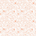 Hidden Peonies, Orange on White Mural Wallpaper - pure wallpaper artwork