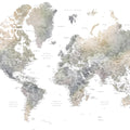 World Map Cities - Habiki Mural Wallpaper - pure wallpaper artwork