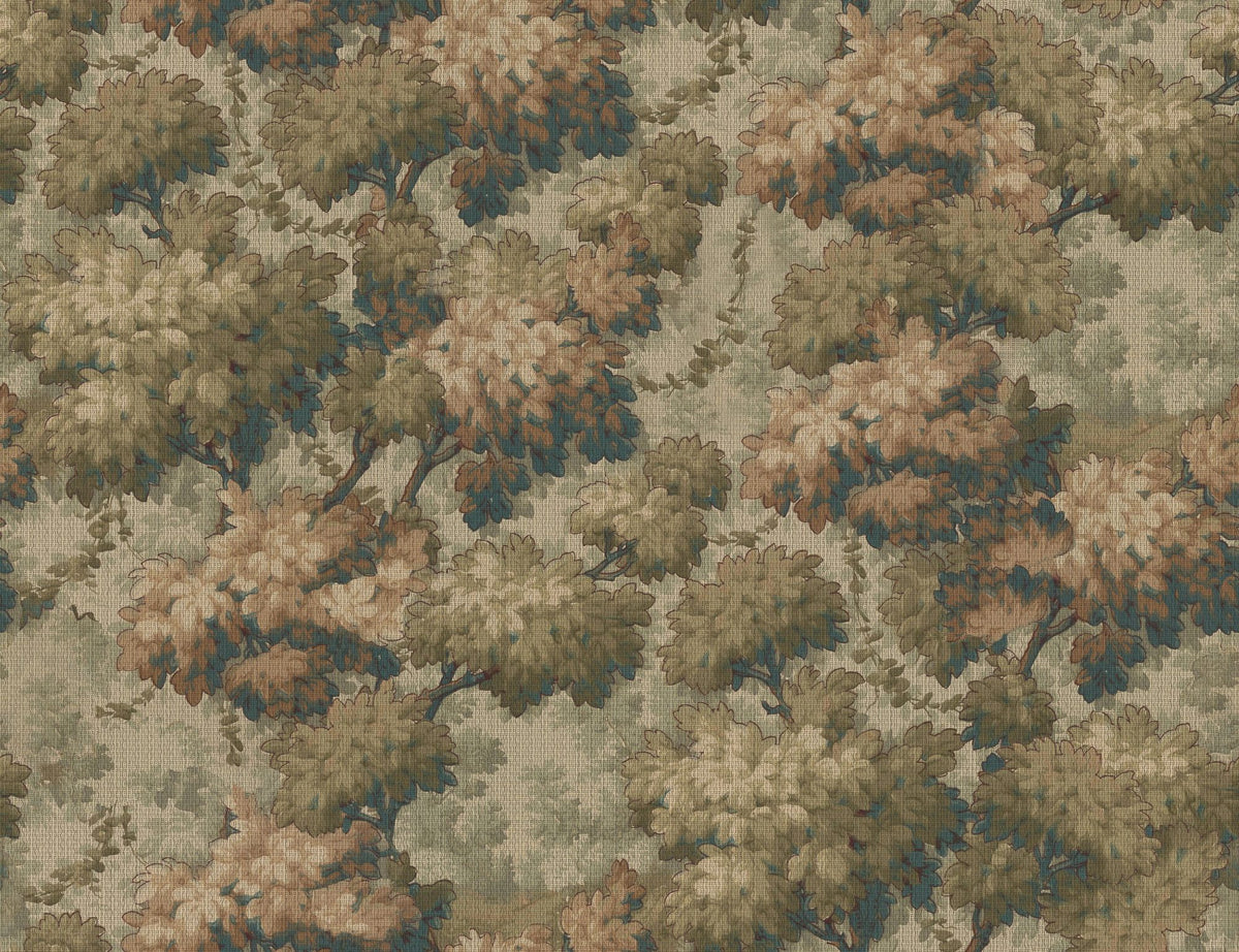 Greenwood Linden, Rustic Foliage Mural Wallpaper - pure wallpaper artwork