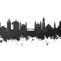 Ljubljana Slovenia Skyline Black & White Mural Wallpaper - pure wallpaper artwork