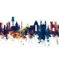 Lisbon Portugal Skyline Blue & Bronze Mural Wallpaper - pure wallpaper artwork