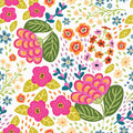 Happy Flowers, Milk Mural Wallpaper - pure wallpaper artwork