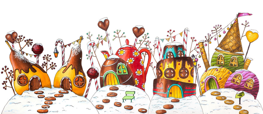 Christmas in Candyland Mural Wallpaper