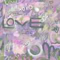 Graffiti Love, Lavender Mural Wallpaper - pure wallpaper artwork