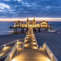 Sellin Pier At Night Panorama Mural Wallpaper - pure wallpaper artwork