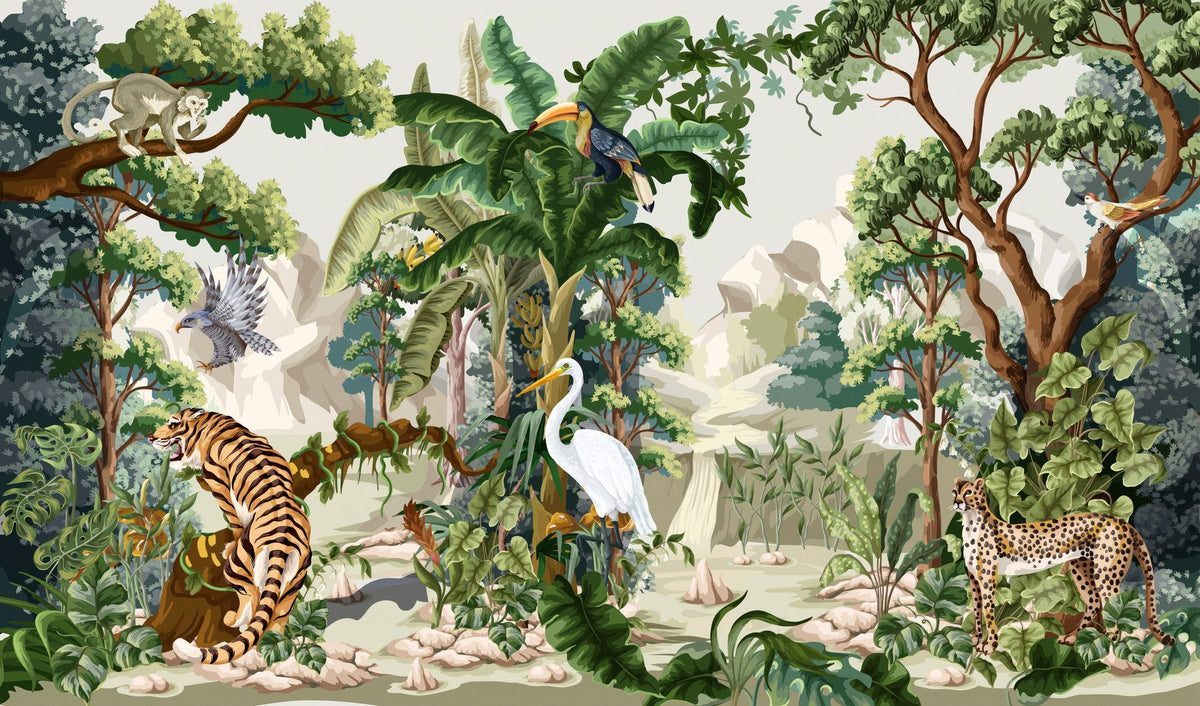 Jungle Scenery Mural Wallpaper - pure wallpaper artwork
