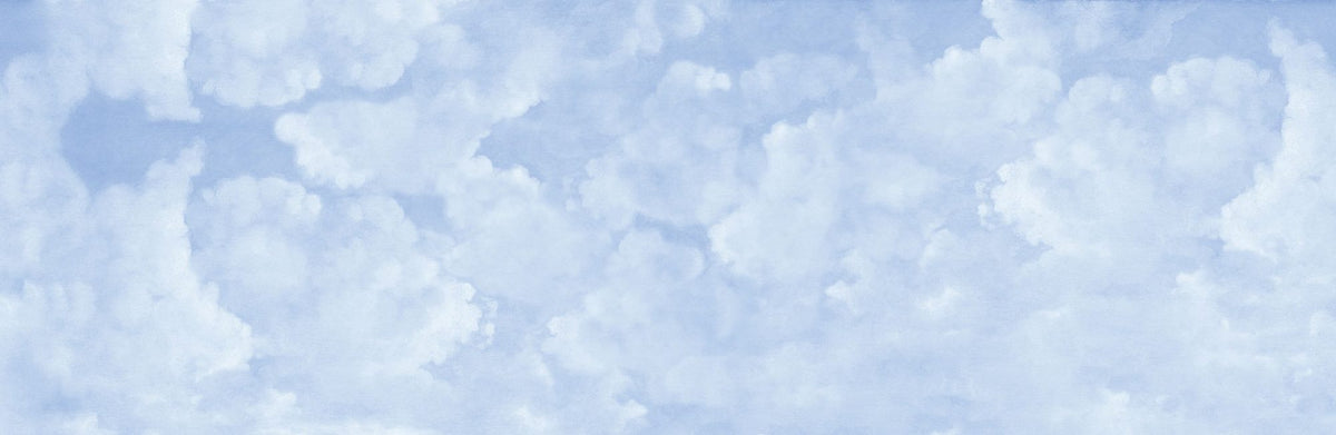 Painted Dreamy Clouds, Bright Blue Mural Wallpaper - pure wallpaper artwork