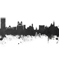 Marseille France Skyline Black & White Mural Wallpaper - pure wallpaper artwork
