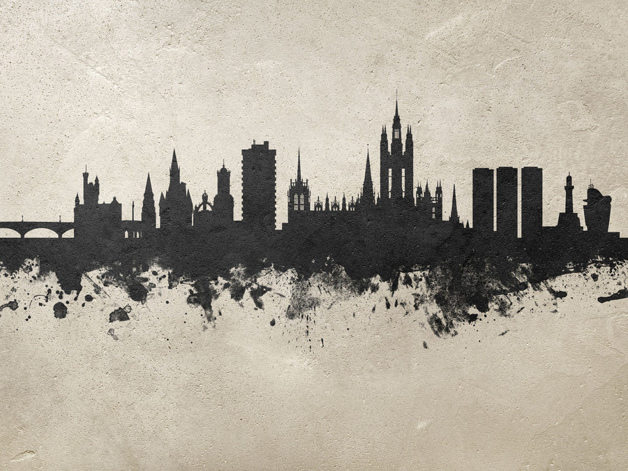 Aberdeen Scotland Skyline Concrete Mural Wallpaper