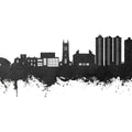 Scunthorpe England Skyline Black & White Mural Wallpaper - pure wallpaper artwork