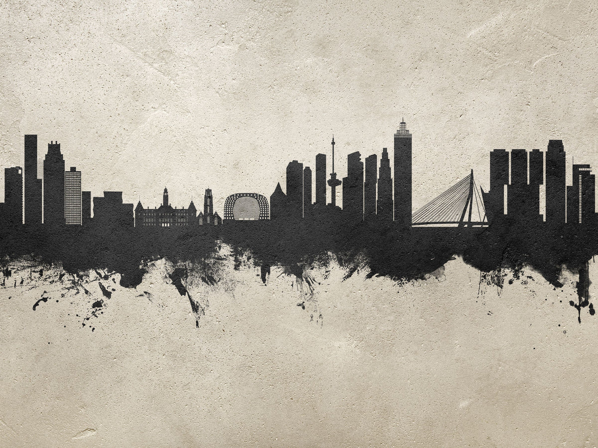 Rotterdam the Netherands Skyline Concrete Mural Wallpaper - pure wallpaper artwork