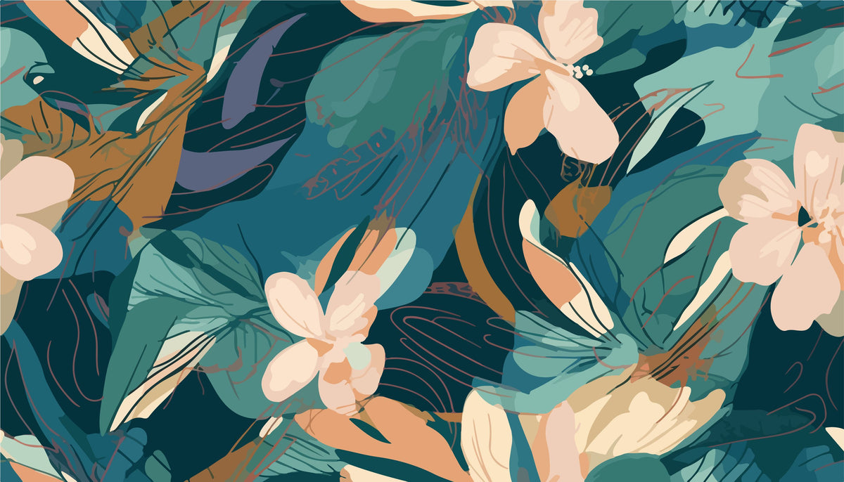 Manga Floral Mural Wallpaper - pure wallpaper artwork