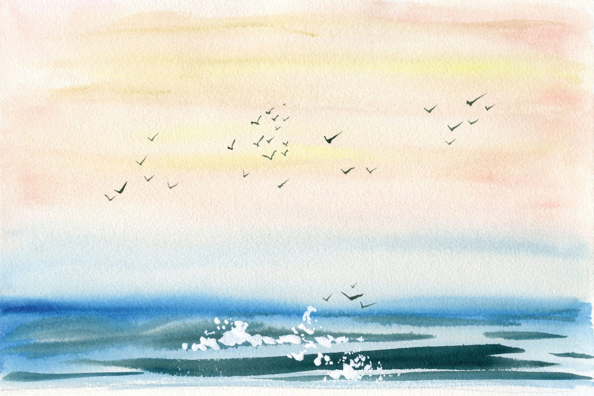 Sunset Shore Mural Wallpaper - pure wallpaper artwork