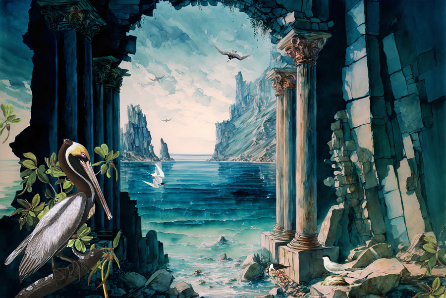 Atlantis Temple II Mural Wallpaper