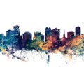 Orlando Florida Skyline Blue & Bronze Mural Wallpaper - pure wallpaper artwork