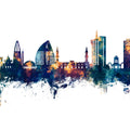 Khartoum Sudan Skyline Blue & Bronze Mural Wallpaper - pure wallpaper artwork