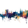 Dundee Scotland Skyline Blue & Bronze Mural Wallpaper - pure wallpaper artwork