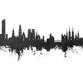 Wroclaw Poland Skyline Black & White Mural Wallpaper - pure wallpaper artwork