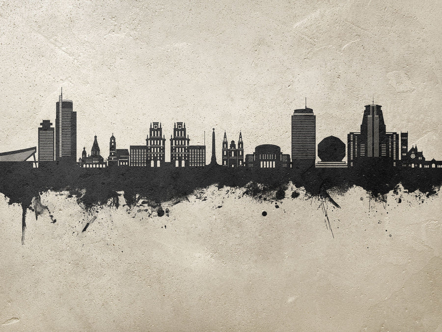 Minsk Belarus Skyline Concrete Mural Wallpaper