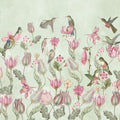 Tulips & Birds, Mint Mural Wallpaper - pure wallpaper artwork