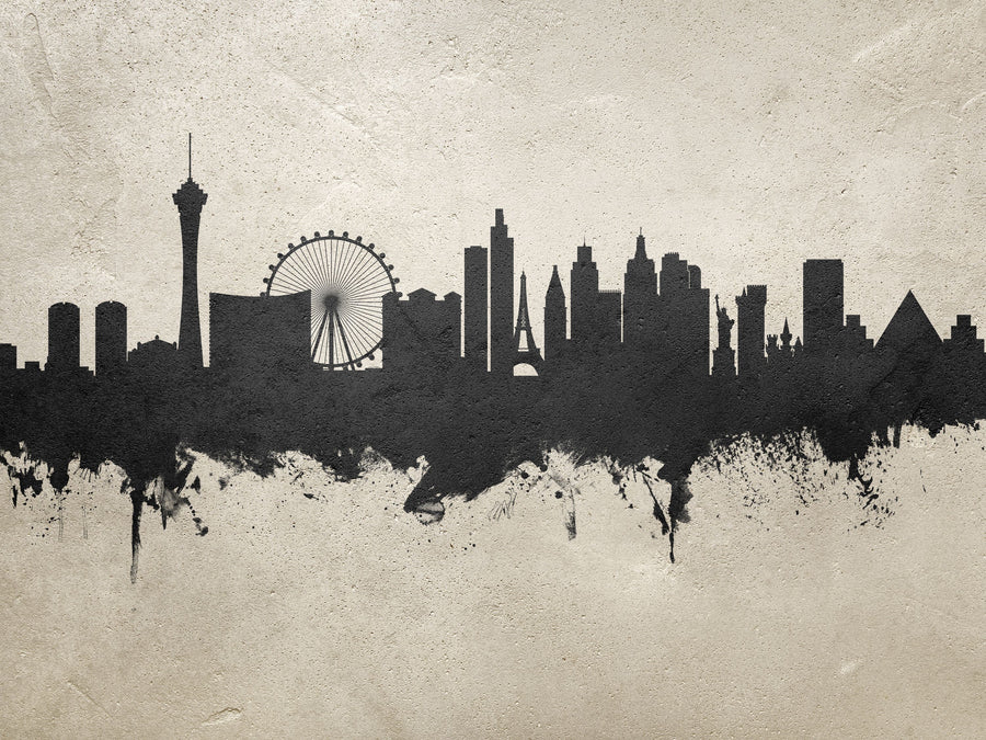 Las Vegas Nevada Skyline Concrete Mural Wallpaper