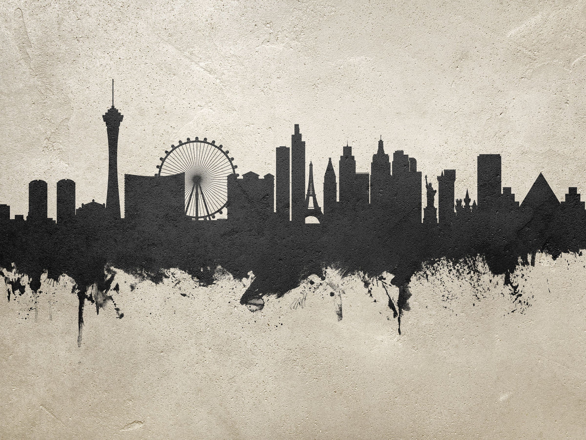Las Vegas Nevada Skyline Concrete Mural Wallpaper - pure wallpaper artwork