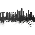 Singapore Skyline Black & White Mural Wallpaper - pure wallpaper artwork