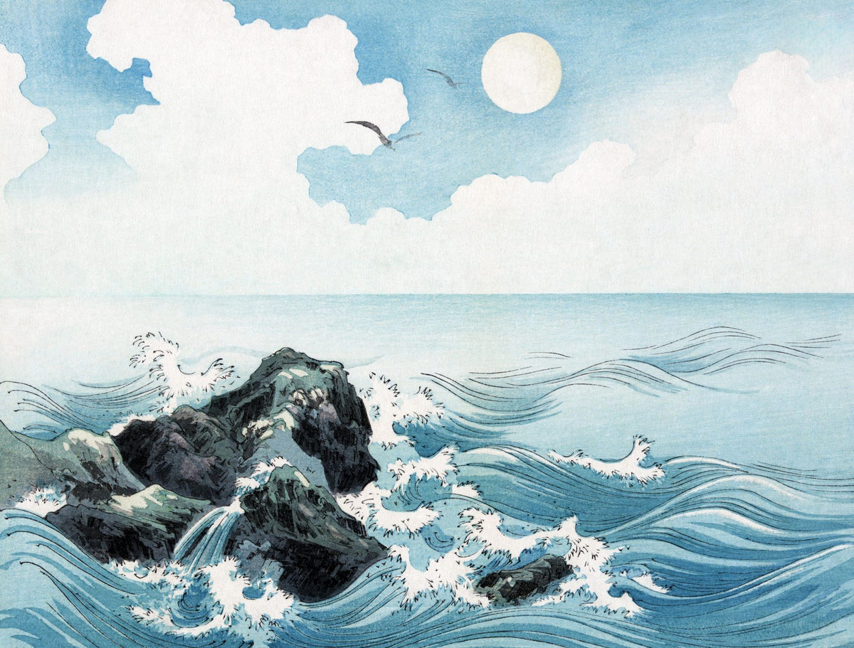 Kojima Island, Japanese Woodcut Mural Wallpaper - pure wallpaper artwork