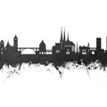 Luxembourg City Skyline Black & White Mural Wallpaper - pure wallpaper artwork
