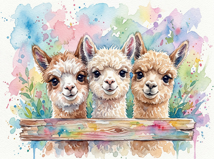 Alpacas - Cute Baby Animals Series Mural Wallpaper