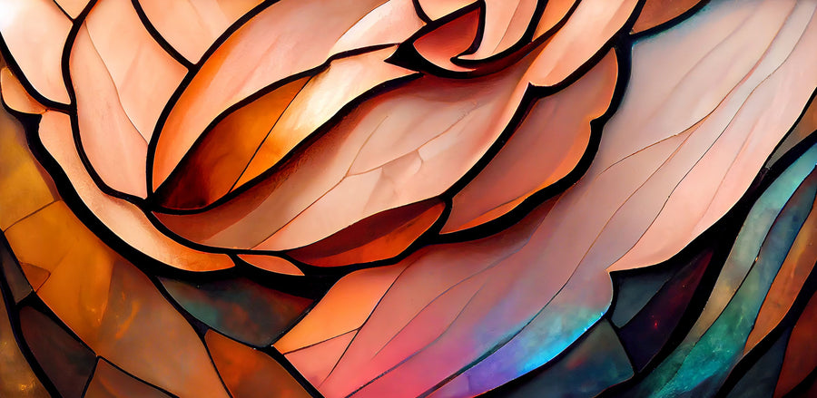 Peach Organic Fields Mural Wallpaper