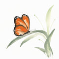 Butterfly Orange II Mural Wallpaper - pure wallpaper artwork