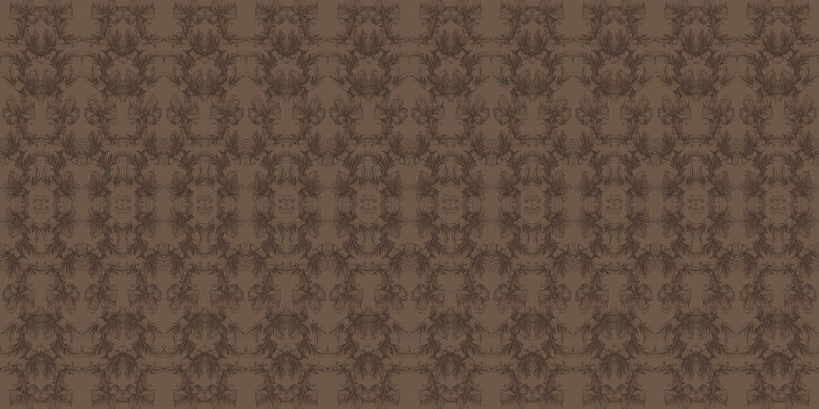 Flower Bridges Small Brown Mural Wallpaper
