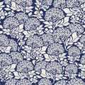 Hydrangea, Navy Mural Wallpaper - pure wallpaper artwork
