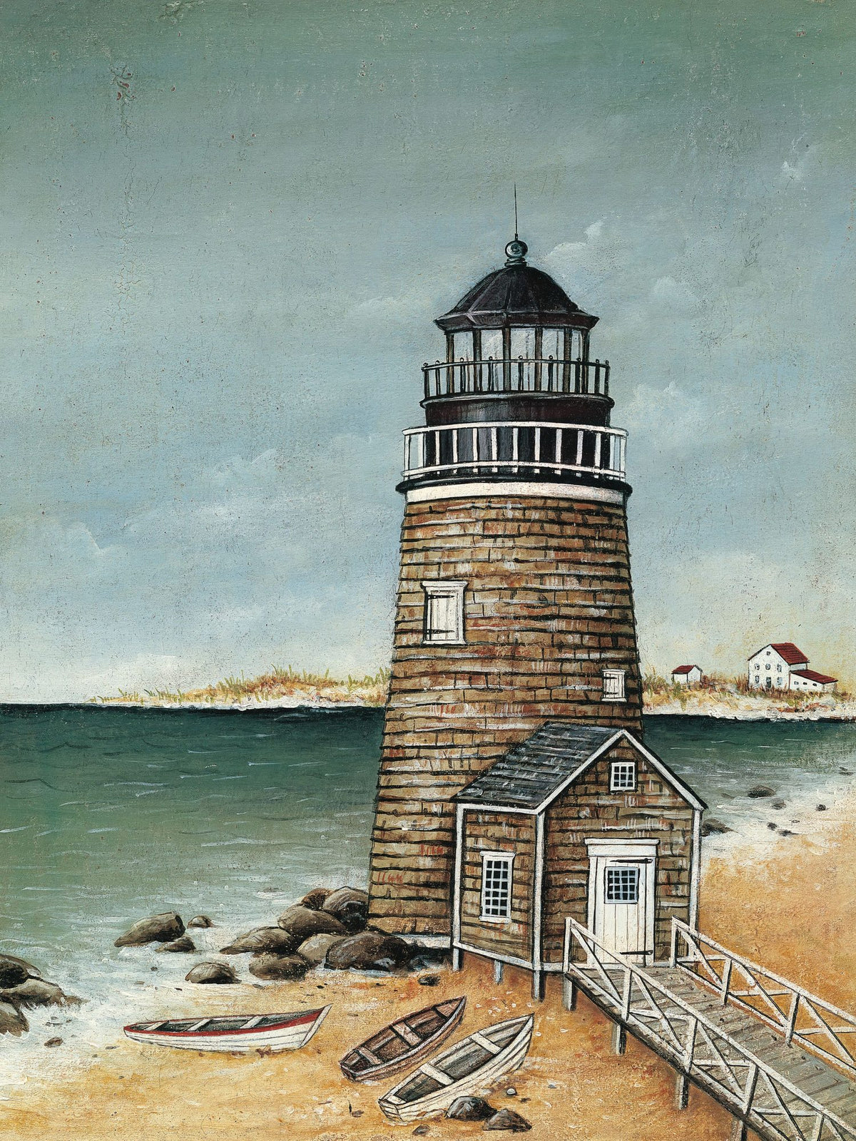 Beach House Mural Wallpaper - Neutral Tone - pure wallpaper artwork