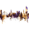 Nantes France Skyline Purple & Gold Mural Wallpaper - pure wallpaper artwork