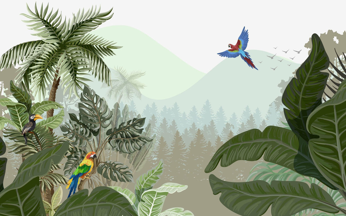 Overlooking Treetops Mural Wallpaper - pure wallpaper artwork