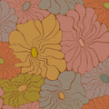 Cool Fluid Flowers, Muted Mural Wallpaper - pure wallpaper artwork