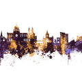 Galway Ireland Skyline Purple & Gold Mural Wallpaper - pure wallpaper artwork