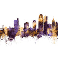 Winston-Salem North Carolina Skyline Purple & Gold Mural Wallpaper - pure wallpaper artwork