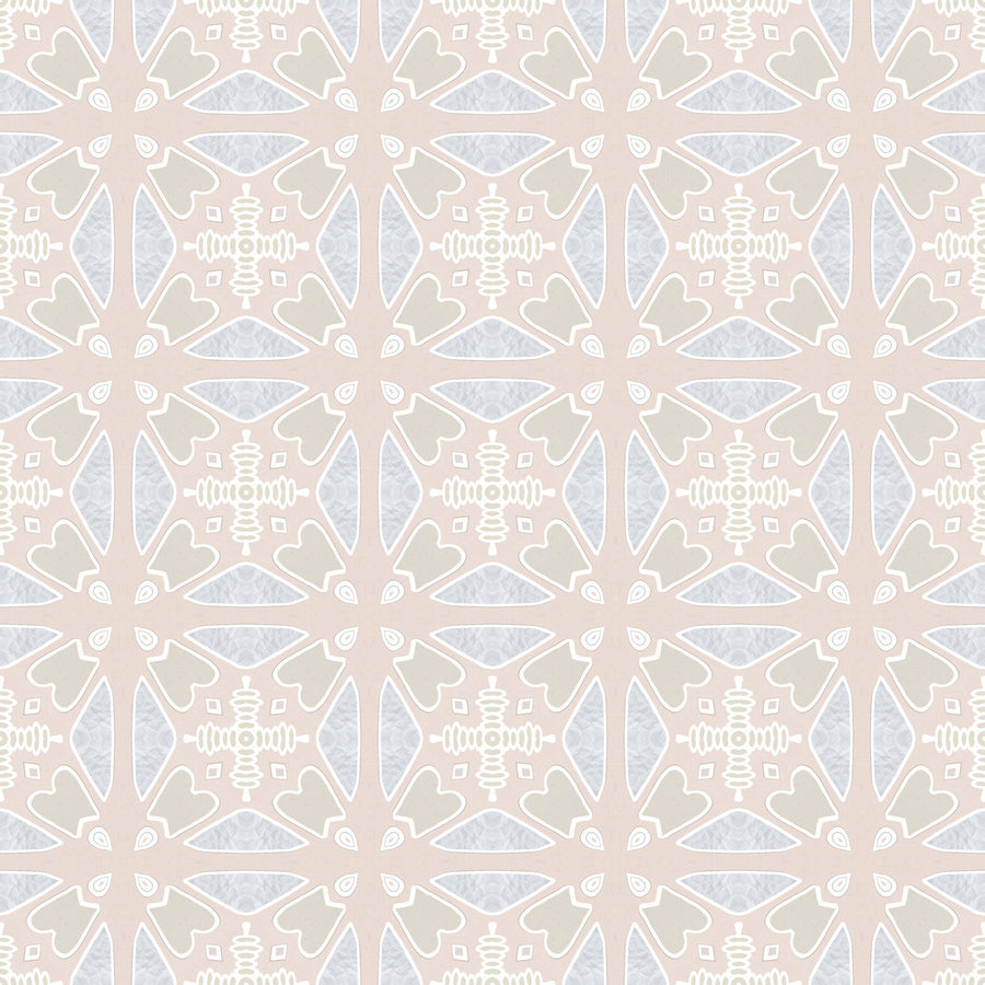Zelij Geometric Flower Filelds Mural Wallpaper