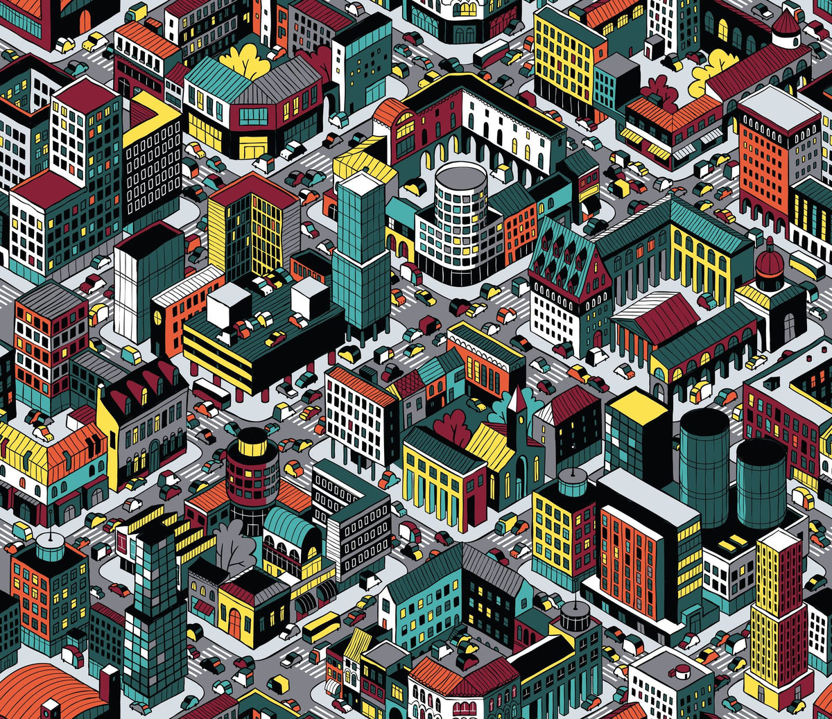 Straight Streets Mural Wallpaper - pure wallpaper artwork