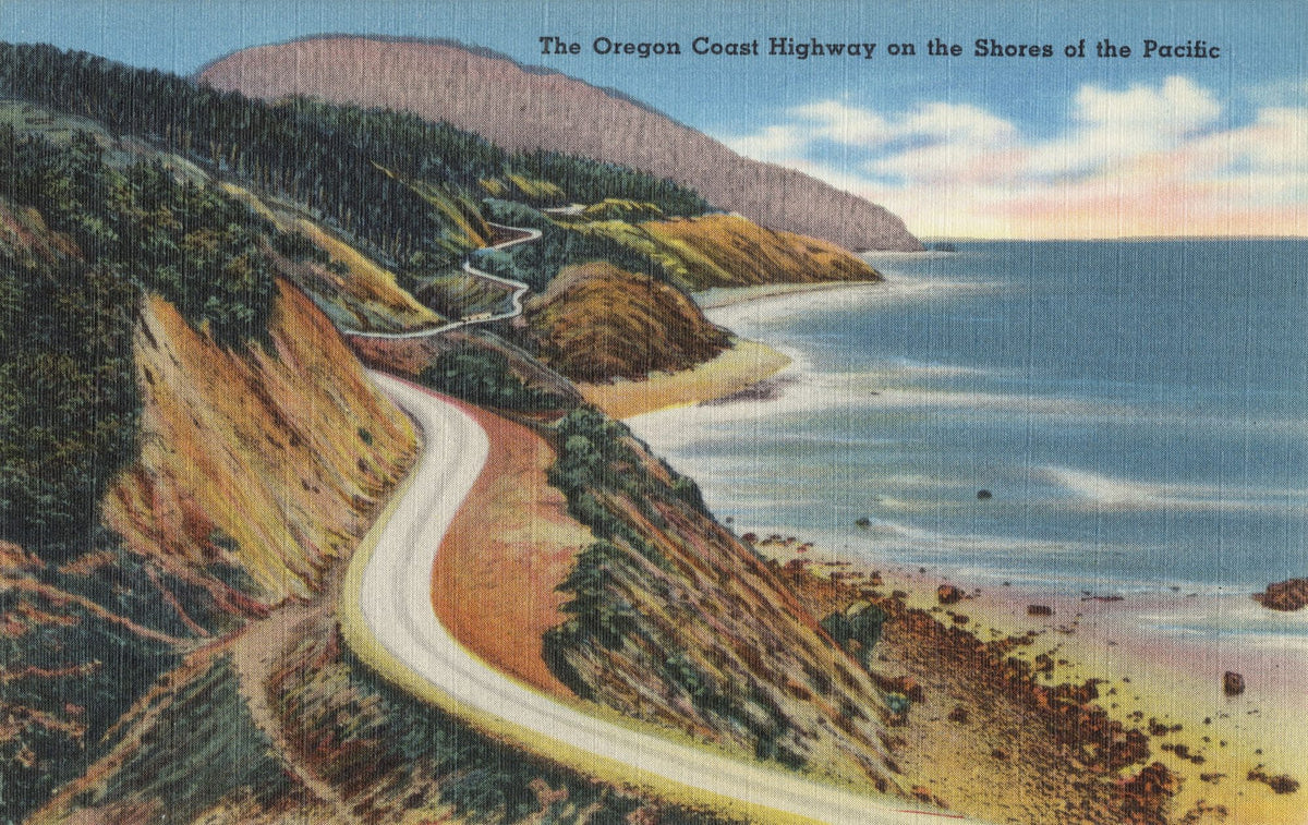 Greetings From Oregon Coast Mural Wallpaper - pure wallpaper artwork
