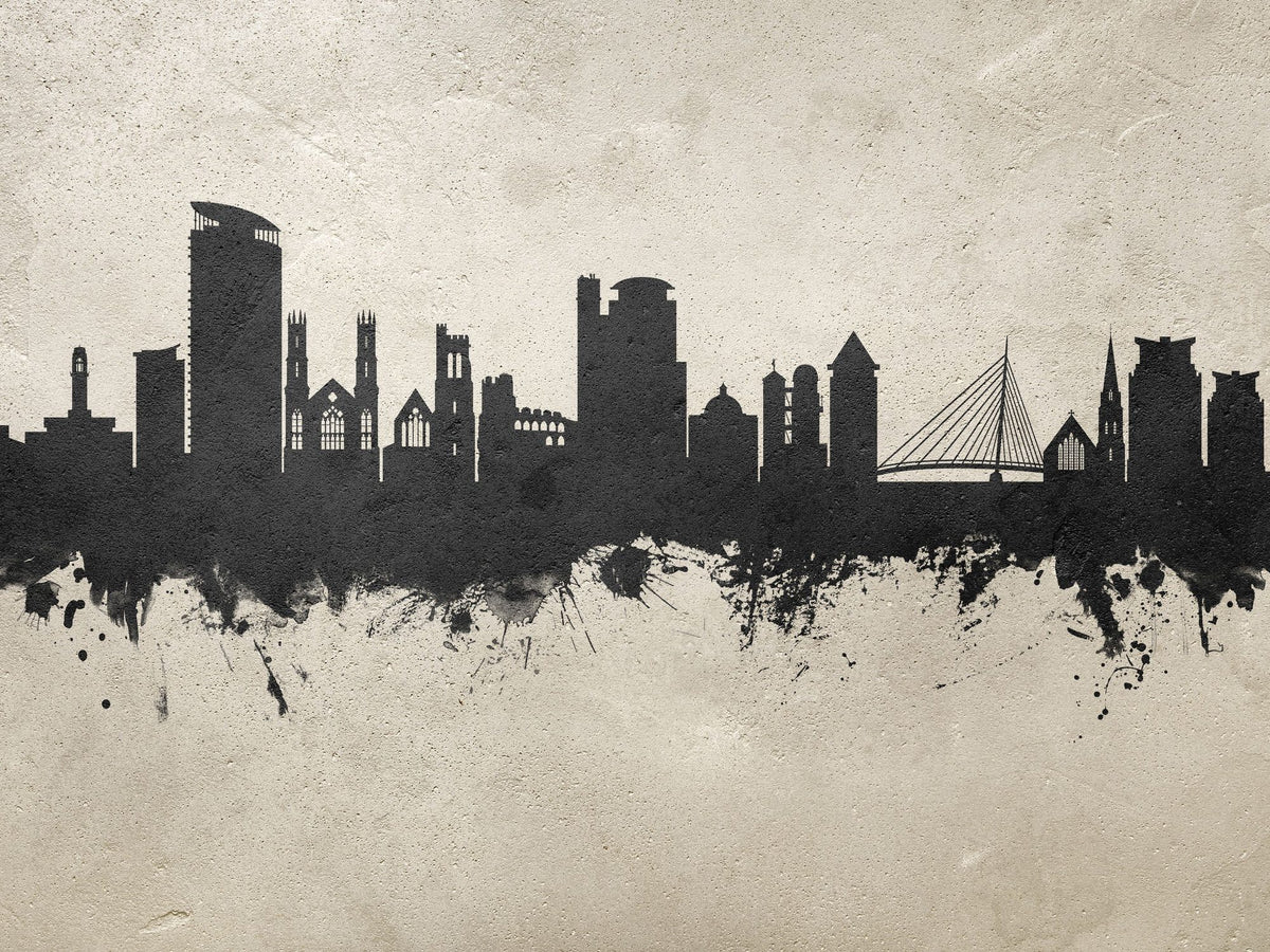 Swansea Wales Skyline Concrete Mural Wallpaper - pure wallpaper artwork