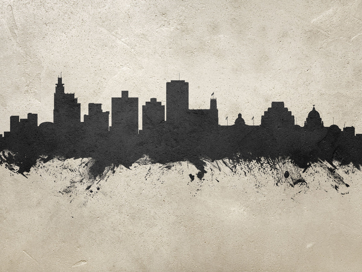 Jackson Mississippi Skyline Concrete Mural Wallpaper - pure wallpaper artwork