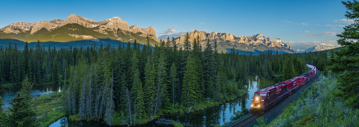 Rocky Mountain Train Mural Wallpaper - pure wallpaper artwork