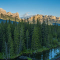 Rocky Mountain Train Mural Wallpaper - pure wallpaper artwork