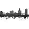 Davenport Iowa Skyline Black & White Mural Wallpaper - pure wallpaper artwork